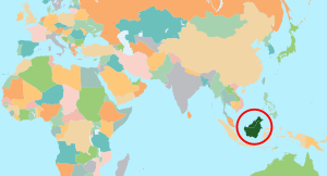 Borneo on World Map