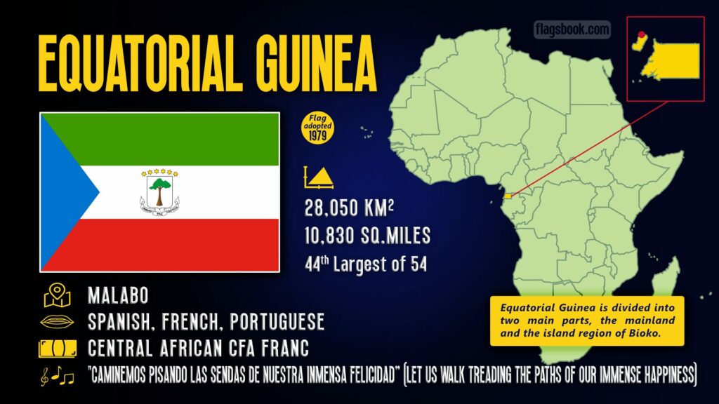 Equatorial Guinea fact sheet capital city location on a map of Africa