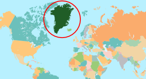 Greenland on World Map