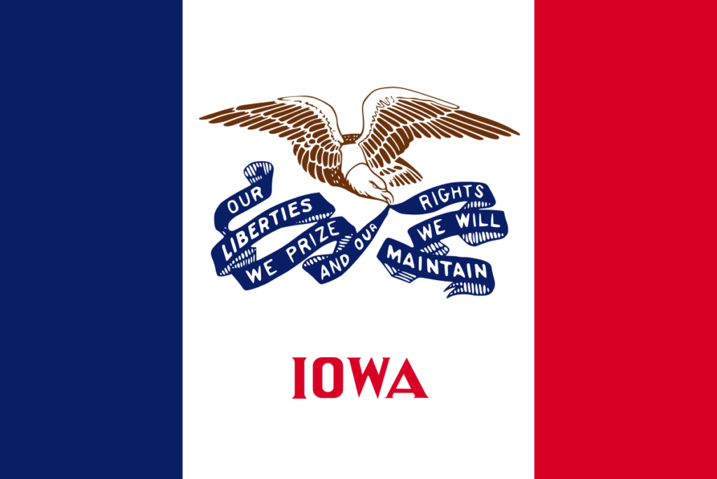 Iowa United States of America Flag