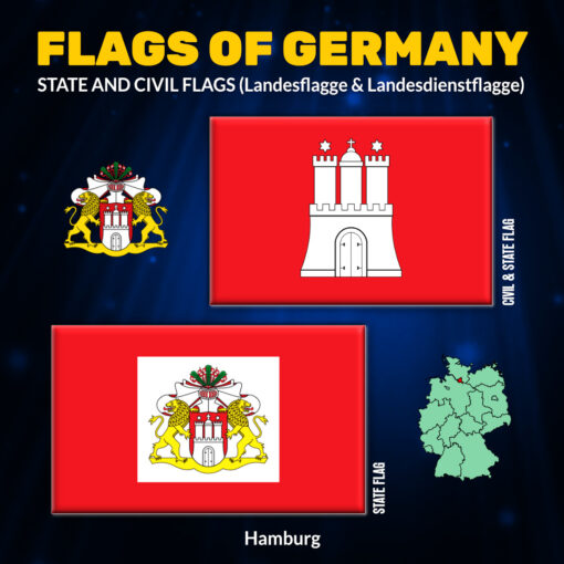 German State and Civil Flags Hamburg