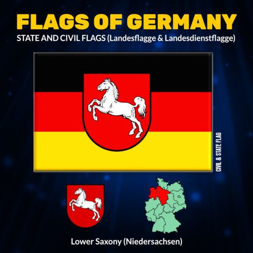 German State and Civil Flags Niedersachsen Lower Saxony