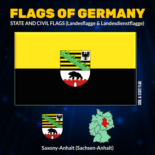 German State and Civil Flags Saxony-Anhalt (Sachsen-Anhalt)
