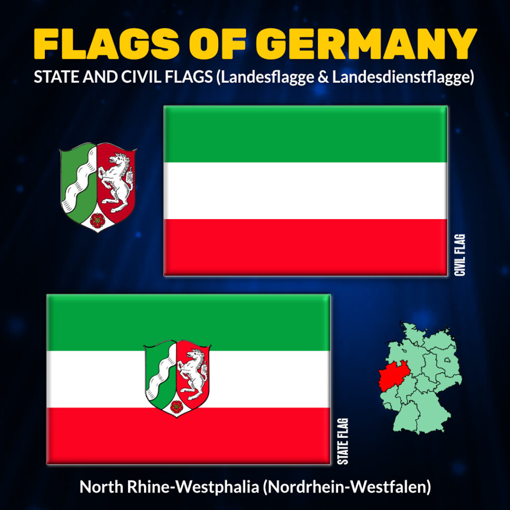 German State and Civil Flags North Rhine Westphalia