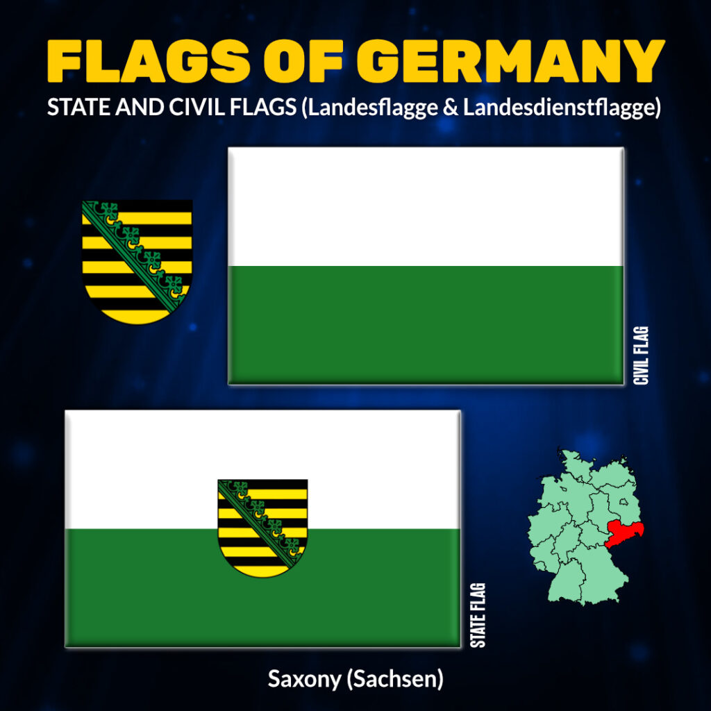 German State and Civil Flags Sachsen