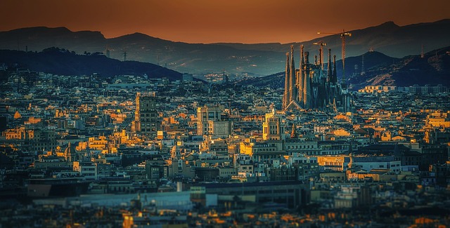 Barcelona city at night