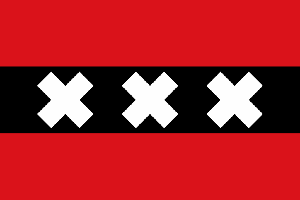 Flag of Amsterdam, the Netherlands