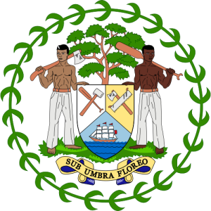 The coat of Arms of Belize on their flag