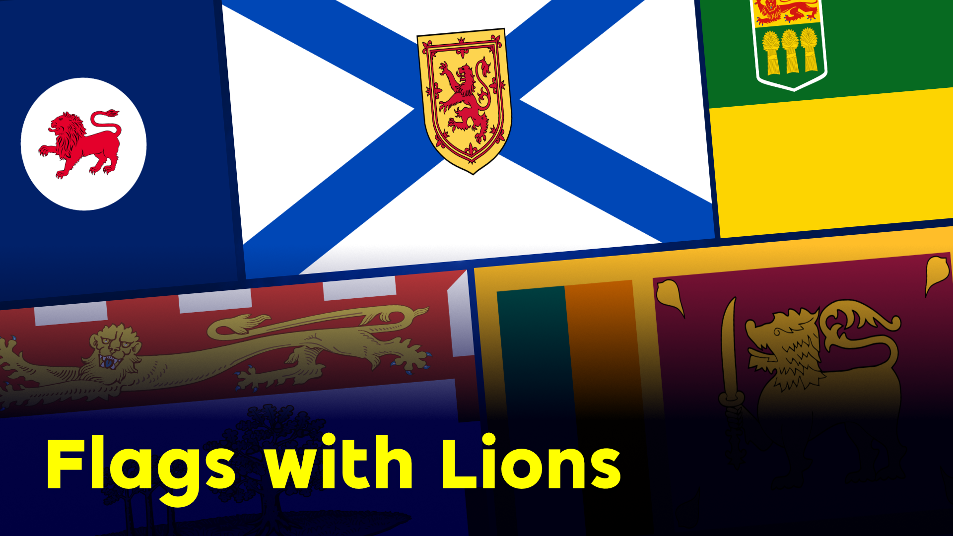 lions on flags
