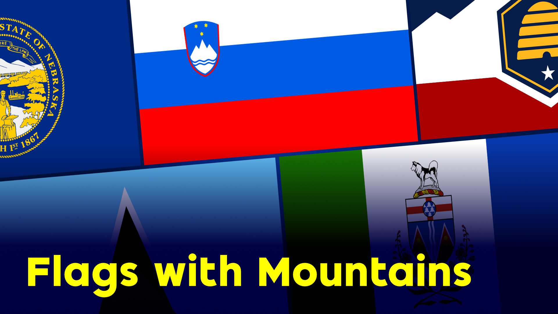 Mountains on flags