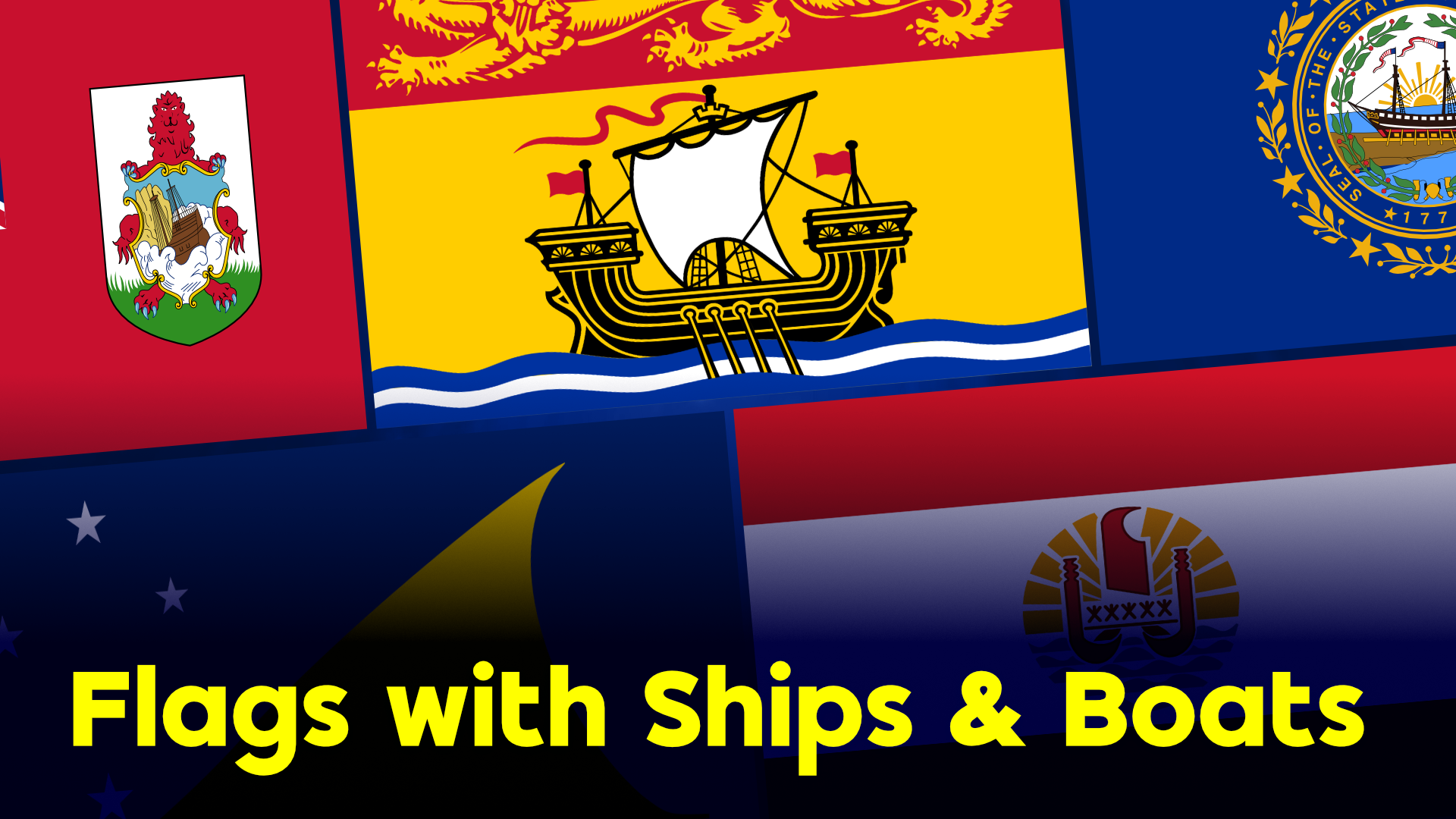 ships and boats on flags
